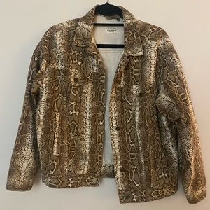 Snakeprint Denim jacket